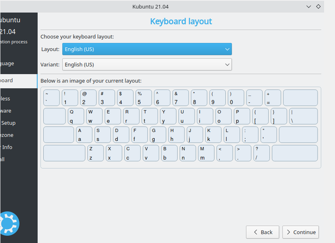 Selecting keyboard layout