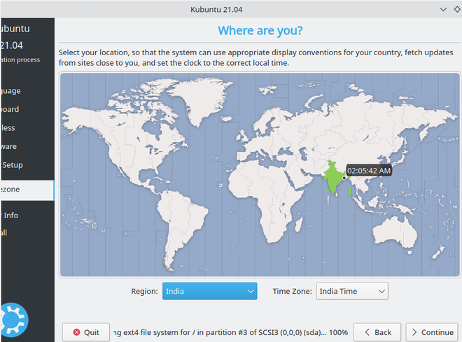 Selecting location