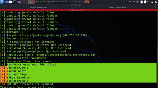 CMSmap - Open Source CMS Scanner - GeeksforGeeks