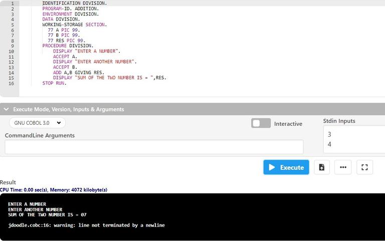 Coding Sheet in COBOL - GeeksforGeeks