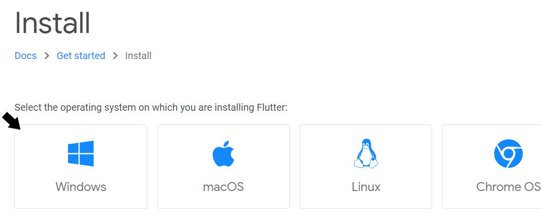 select your operating system