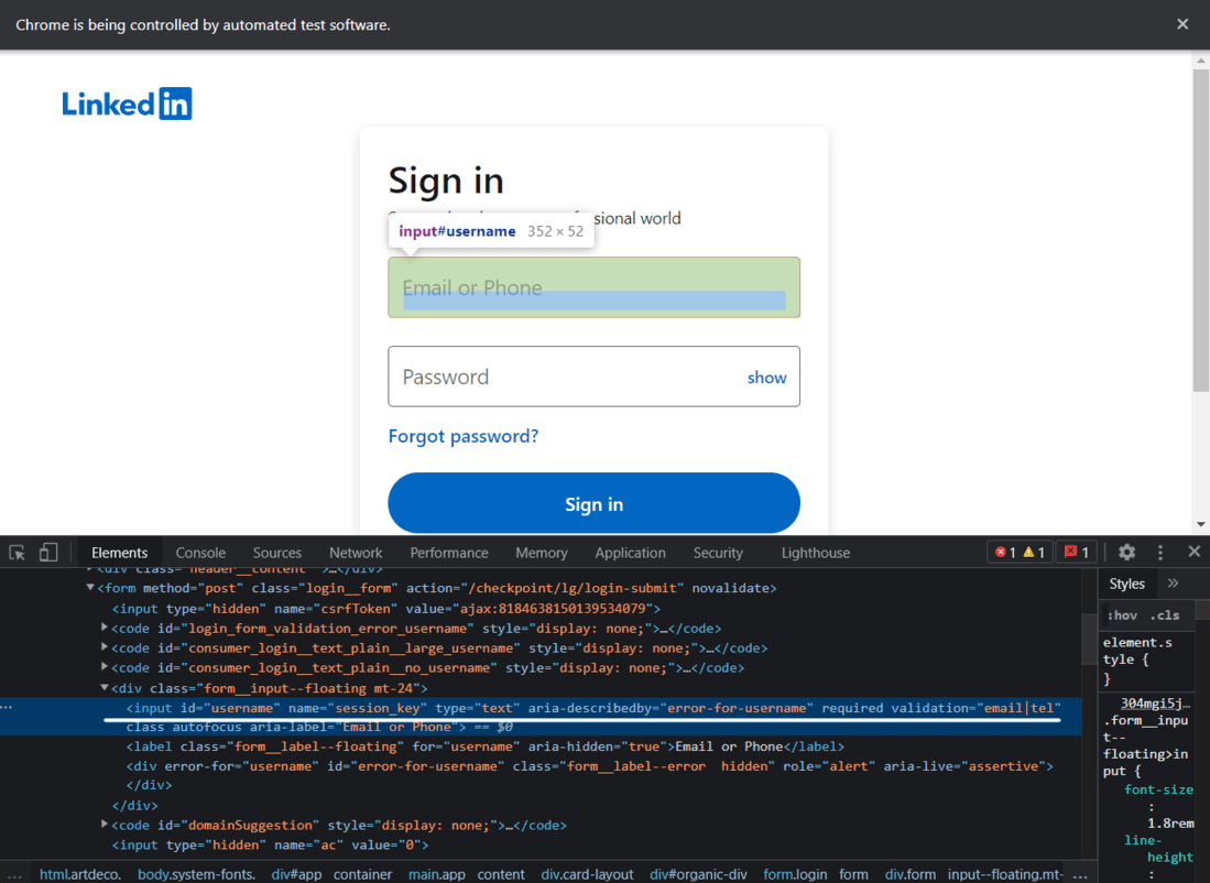 python - Login on linkedin using selenium - Stack Overflow