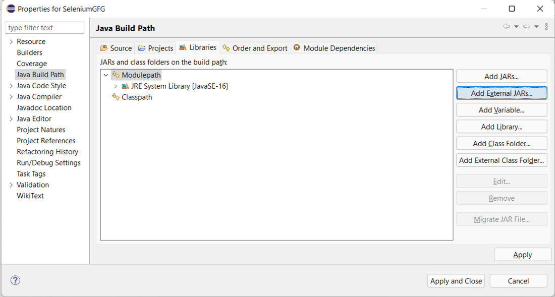 Java path build