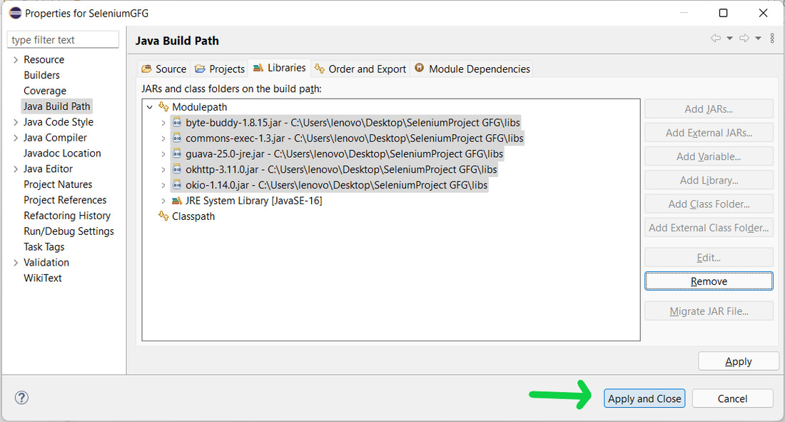  successfully added Selenium jars in your project