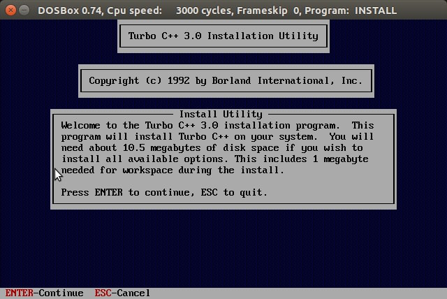 configure turbo c