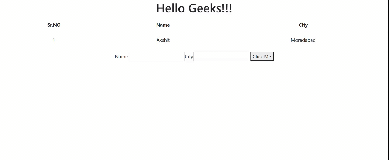 How To Pass Data Into Table From A Form Using React Components -  Geeksforgeeks