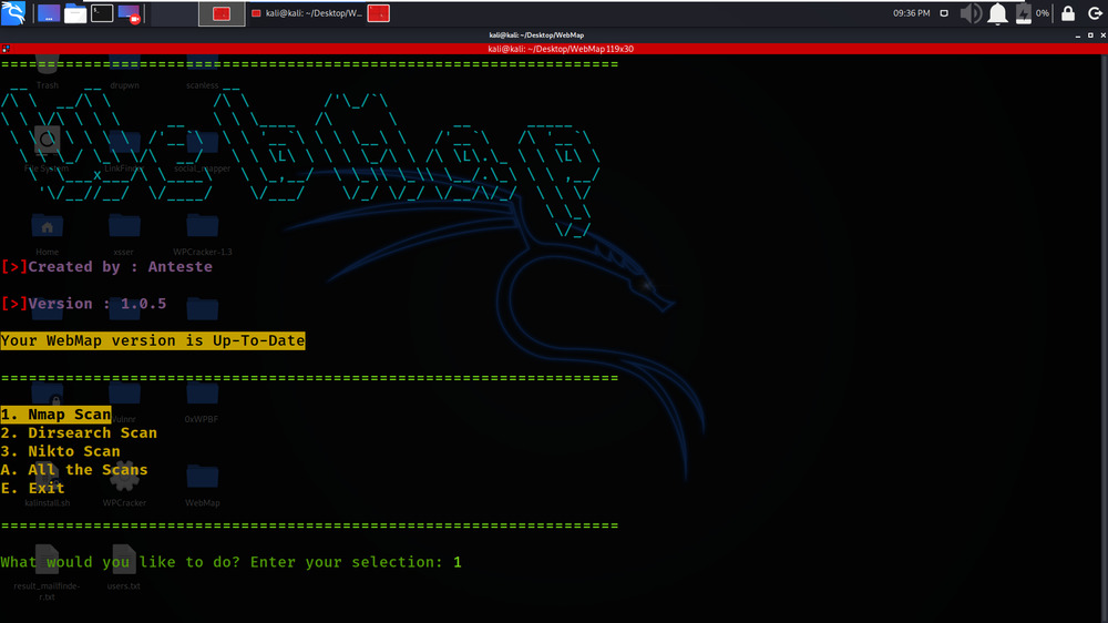 WebMap - Python Based NMAP Nikto Dirsearch Automation Tool