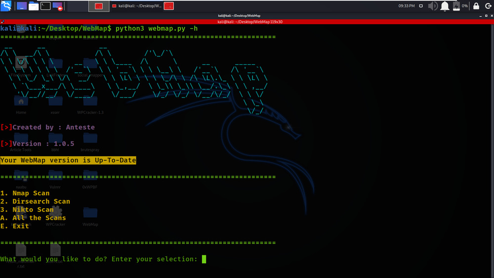 WebMap - Python Based NMAP Nikto Dirsearch Automation Tool