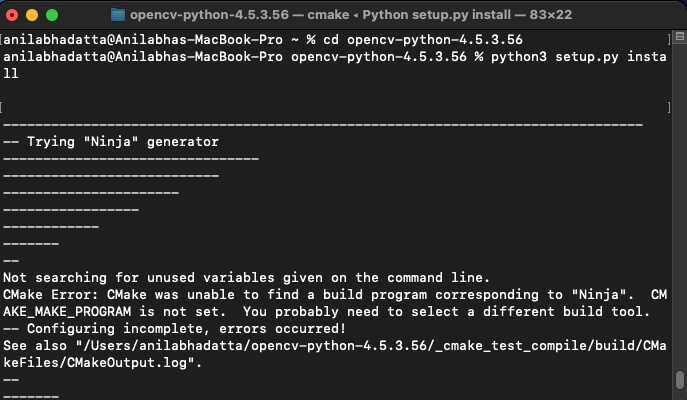 install cv2 for python3 in osx