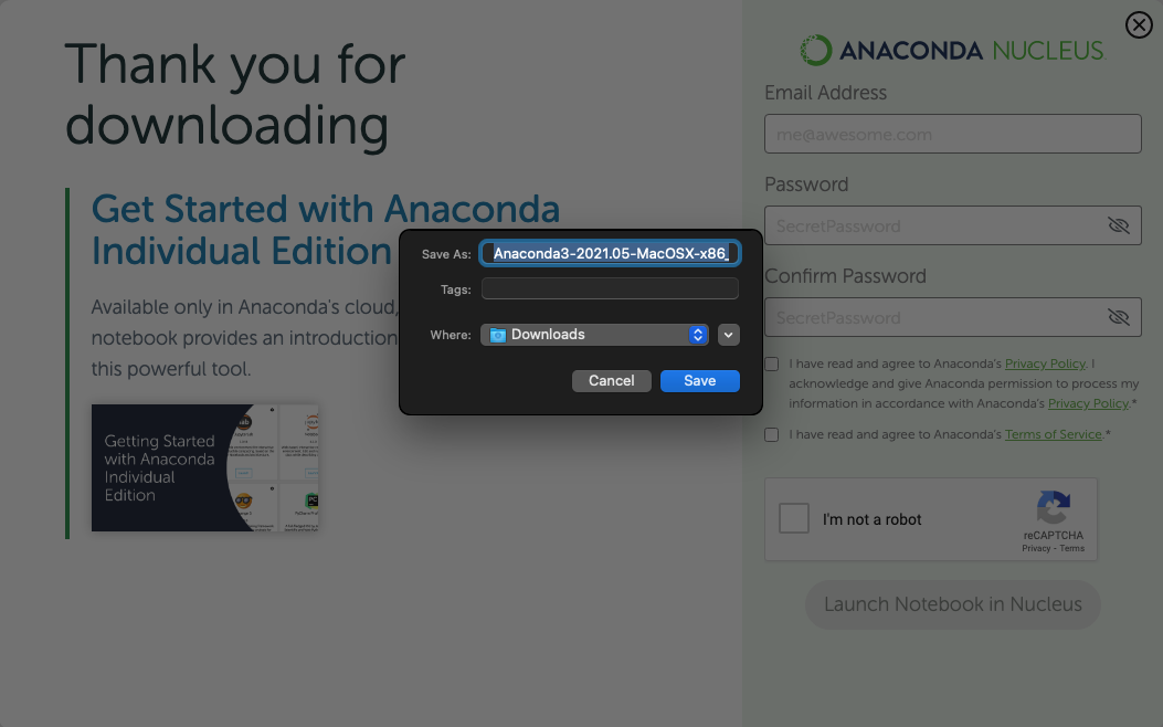 how to install anaconda for mac