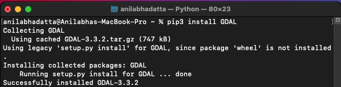 install gdal via pip3