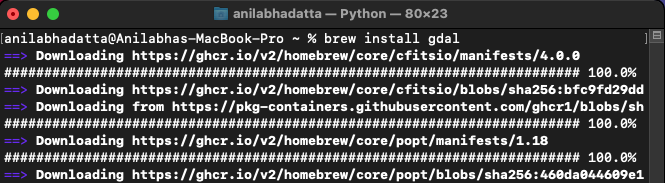 install gdal via brew