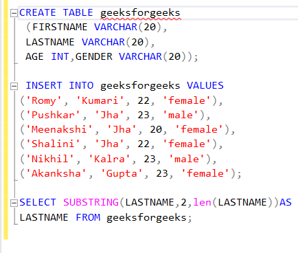 How To Remove The First Characters Of A Specific Column In A Table In Sql?  - Geeksforgeeks