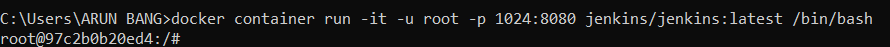 Running Jenkins container on port 1024