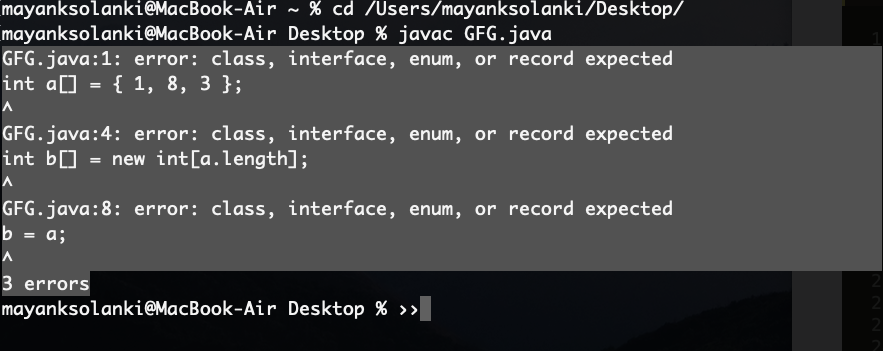 arrays in java