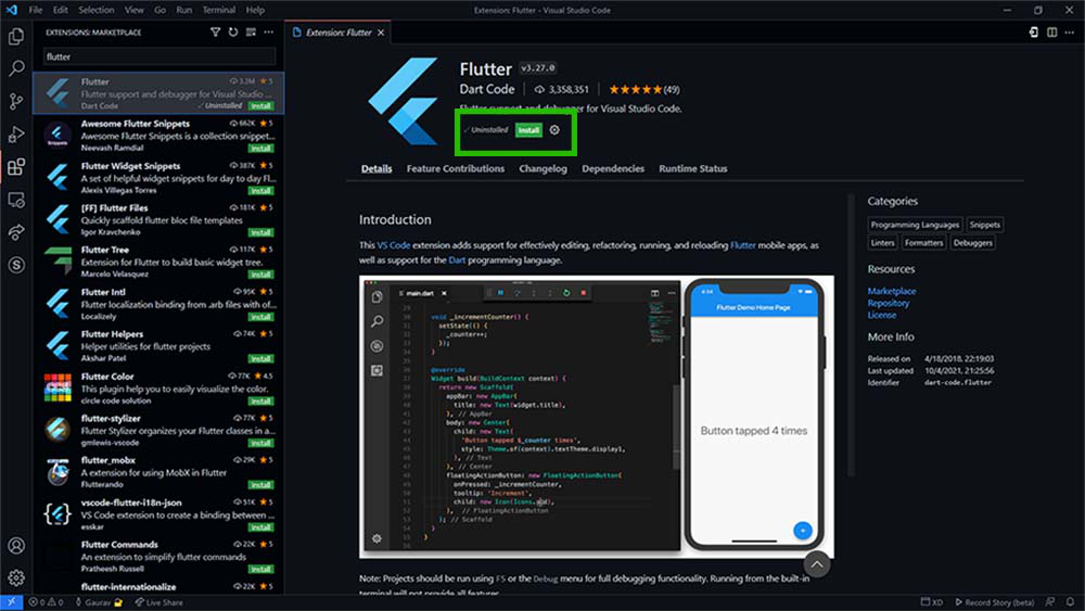 Flutter In Visual Studio Code Vs Code And Run Android Emulator Urdu ...