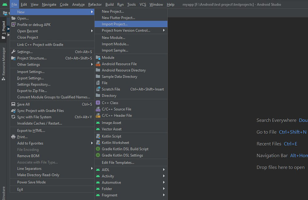 How to Import Existing Flutter Project in Android Studio? - GeeksforGeeks