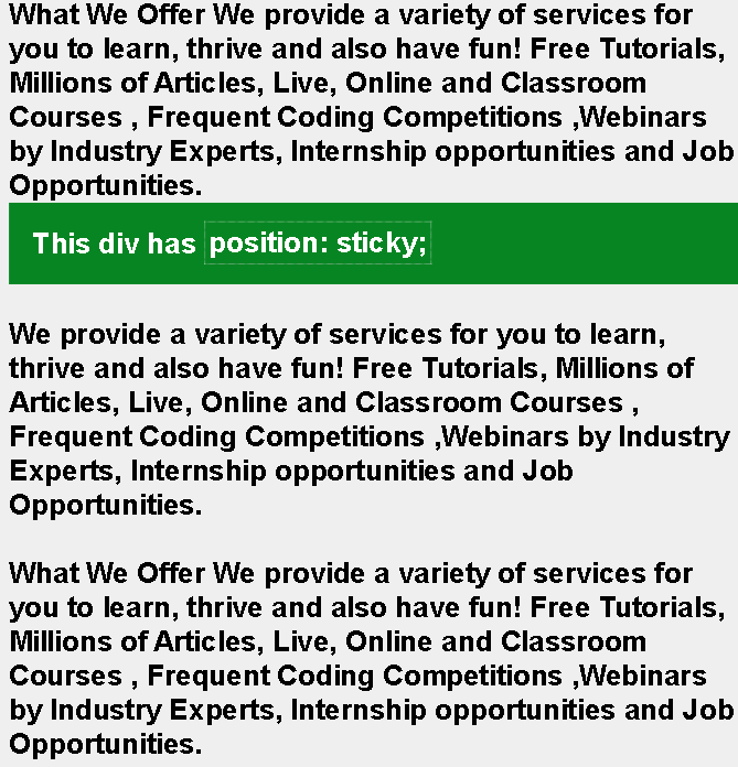 What Is The Difference Between Position:Sticky And Position:Fixed In Css ?  - Geeksforgeeks