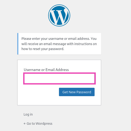 enter-username-reset-wordpress-password