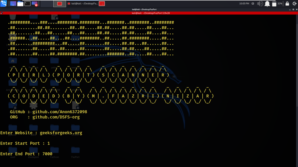 FazPort - Advanced Perl Port Scanner in Linux.