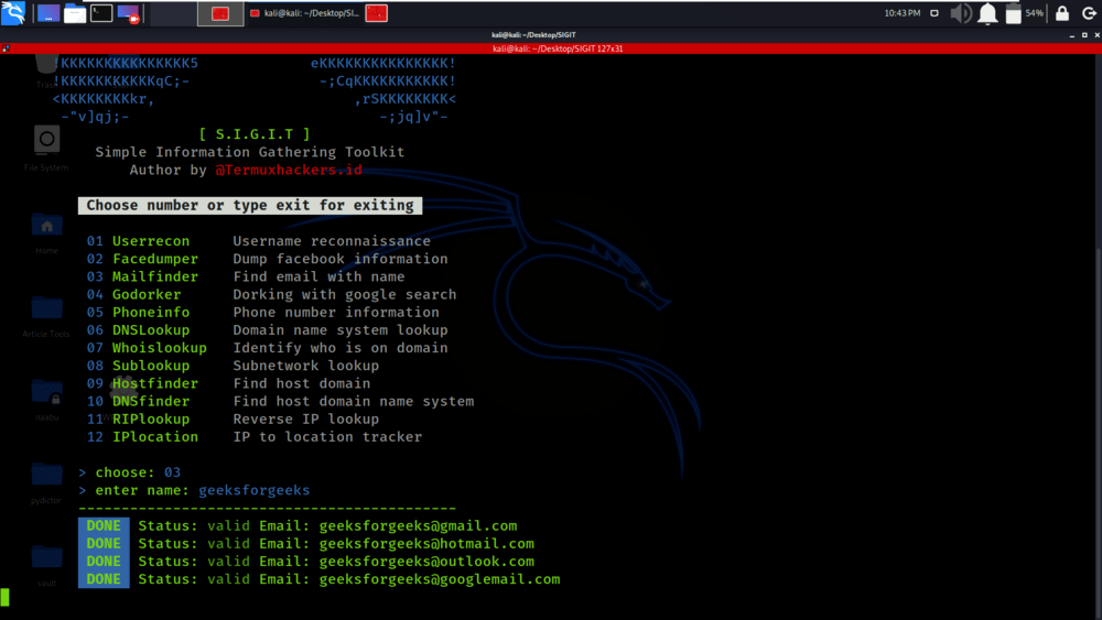 SIGIT - Simple Information Gathering Toolkit