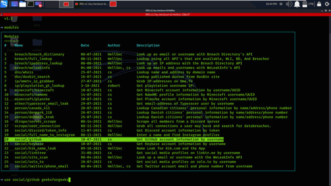 Irisbox IRIS - Open-source intelligence framework - GeeksforGeeks