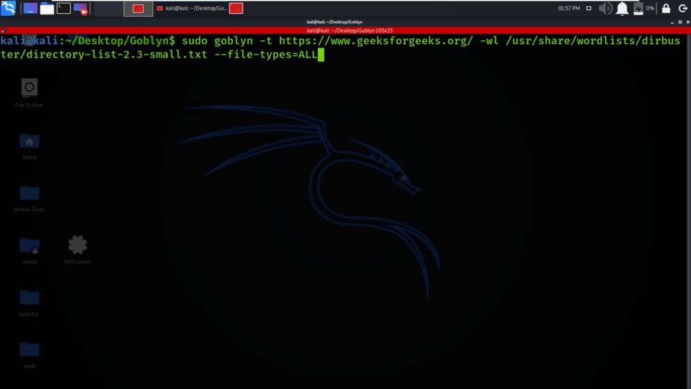 Goblyn - Python tool focused to enumeration and capture of website files metadata.