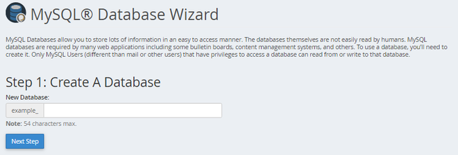 MySQL Database Wizard