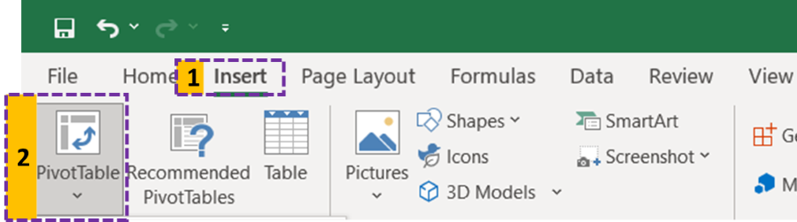 Creating a Pivot Table