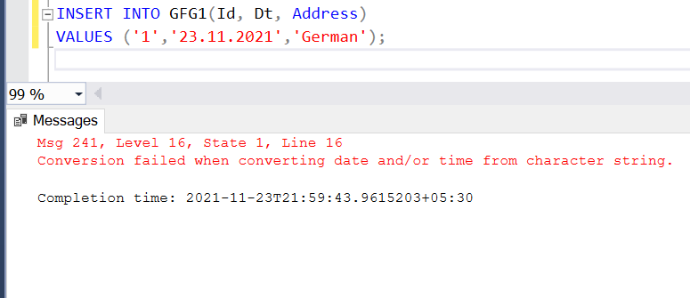 How To Specify A Date Format On Creating A Table And Fill It In Sql? -  Geeksforgeeks