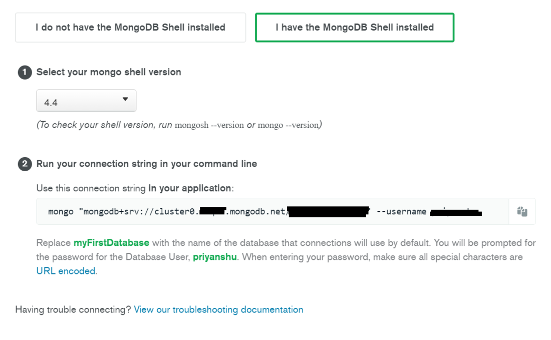 connect with the MongoDB Shell