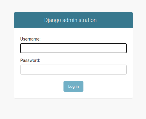 django admin interface login