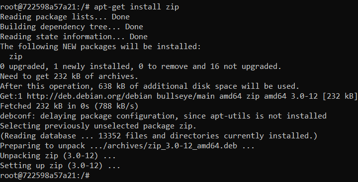 Installing zip software