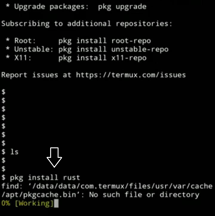 download and install rust on  termux