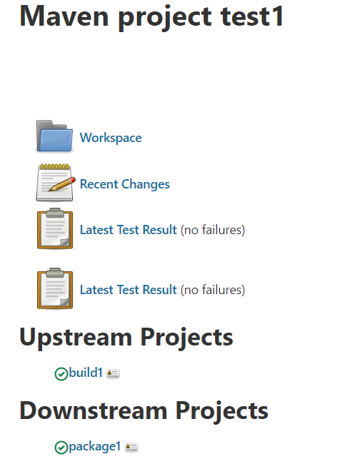 Both build and package file connected to test file