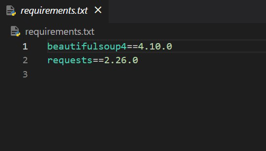 sample requirement.txt file