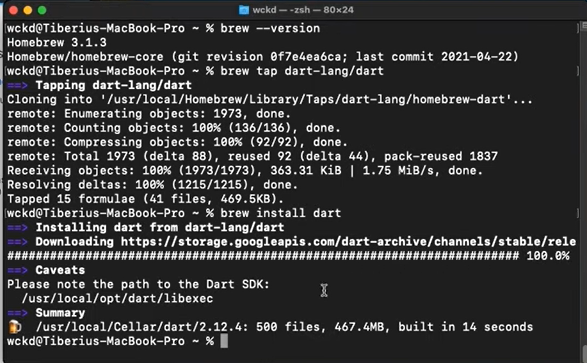 installing Dart on macos 2