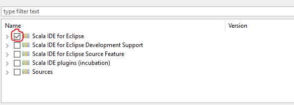  Select Scala IDE for Eclipse