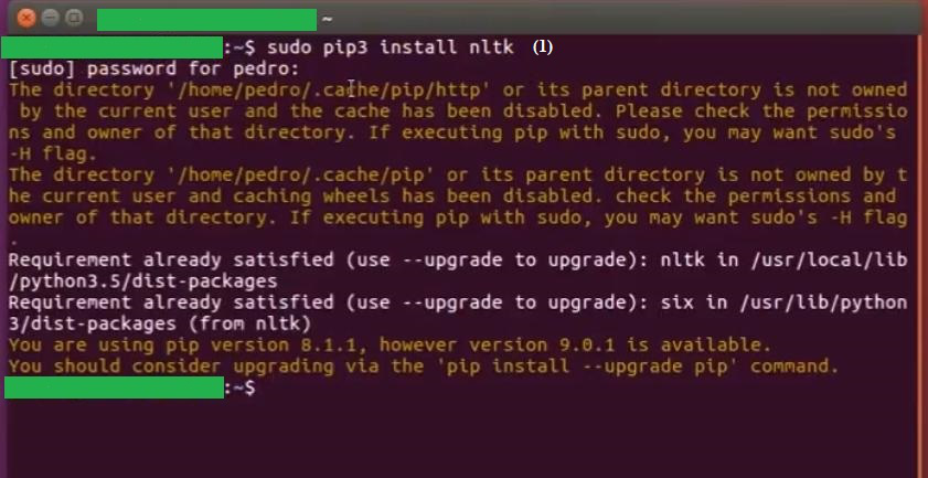 Installing NLTK on Linux using PIP