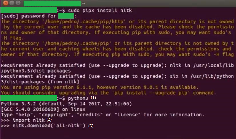 verifying nltk installation on Linux 1