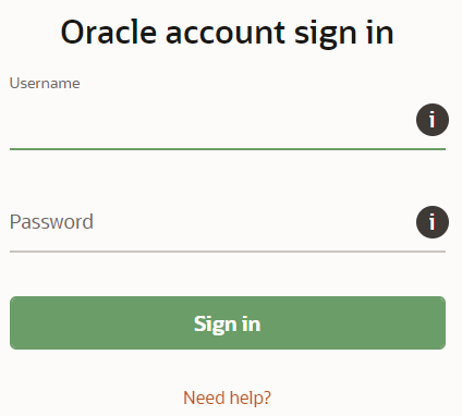 Login in Oracle account