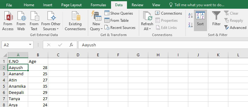 How To Alphabetize In Excel Sort Columns And Rows Geeksforgeeks 3192