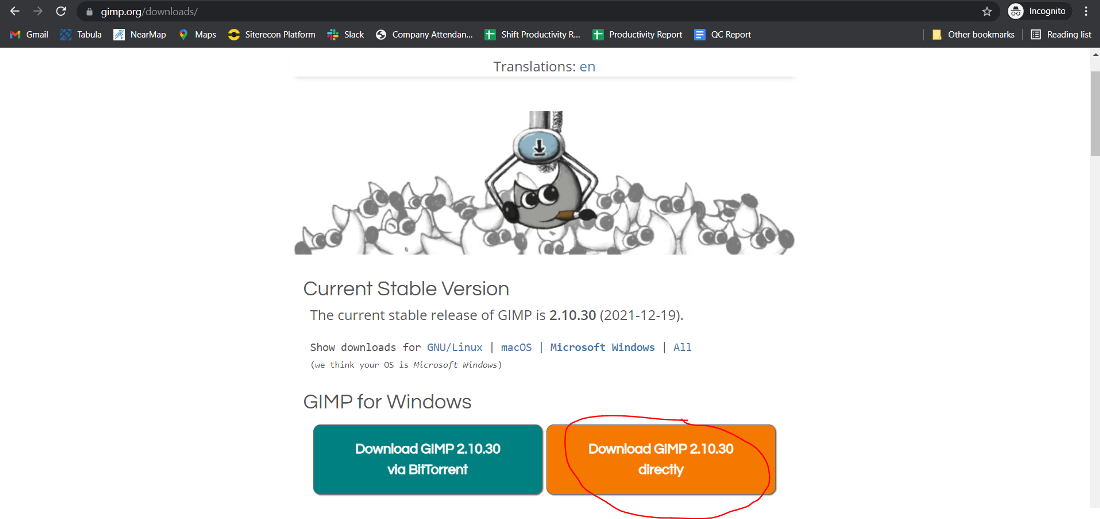 gimp download win 8.1