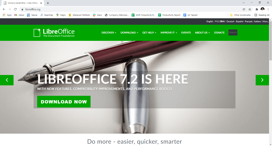 official LibreOffice website