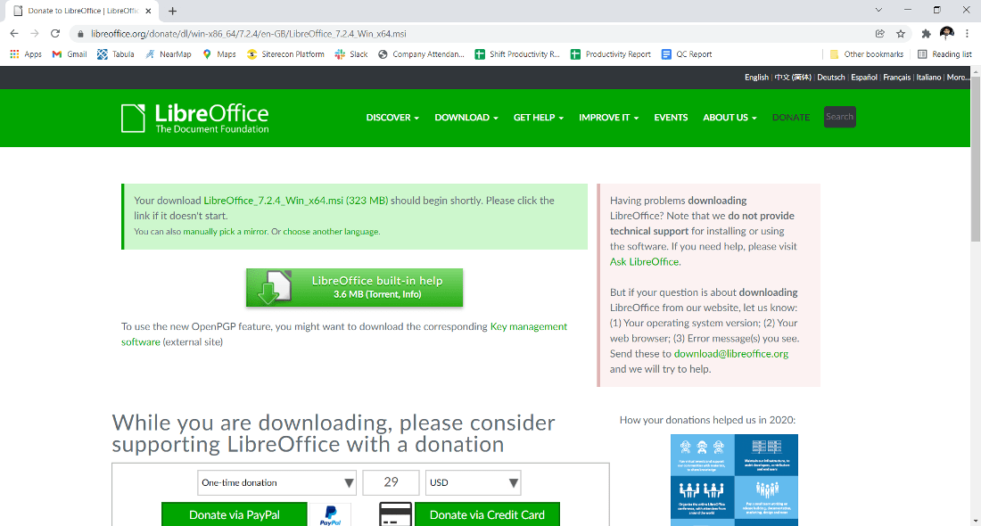 automatic download libreoffice for windows 10