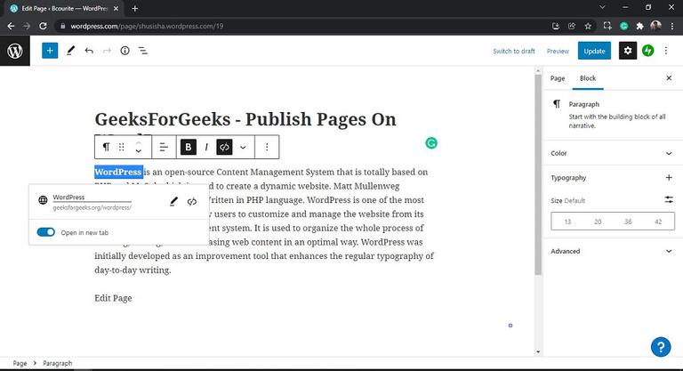 WordPress Delete Links - GeeksforGeeks