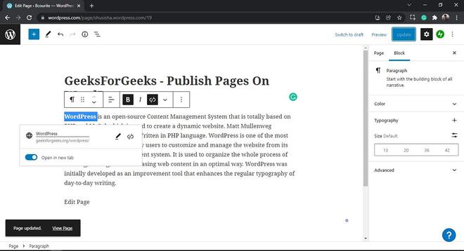 WordPress Edit Links - GeeksforGeeks