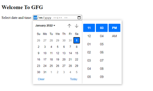 how to add date and time in html page