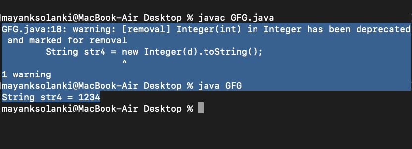 Different Ways For Integer to String Conversions in Java - GeeksforGeeks