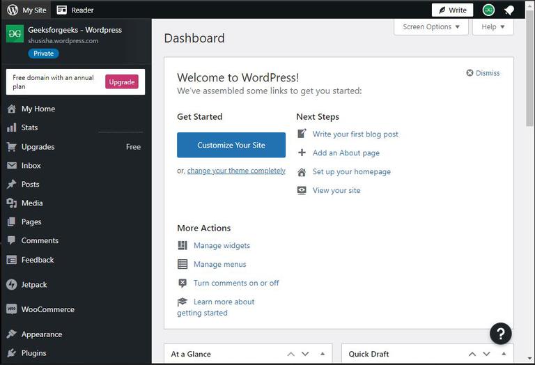 How to Add Widgets in WordPress ? - GeeksforGeeks